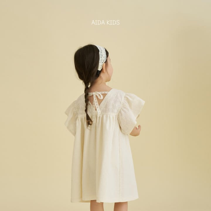 Aida - Korean Children Fashion - #littlefashionista - Mini Embroidery Collar One-Piece - 8