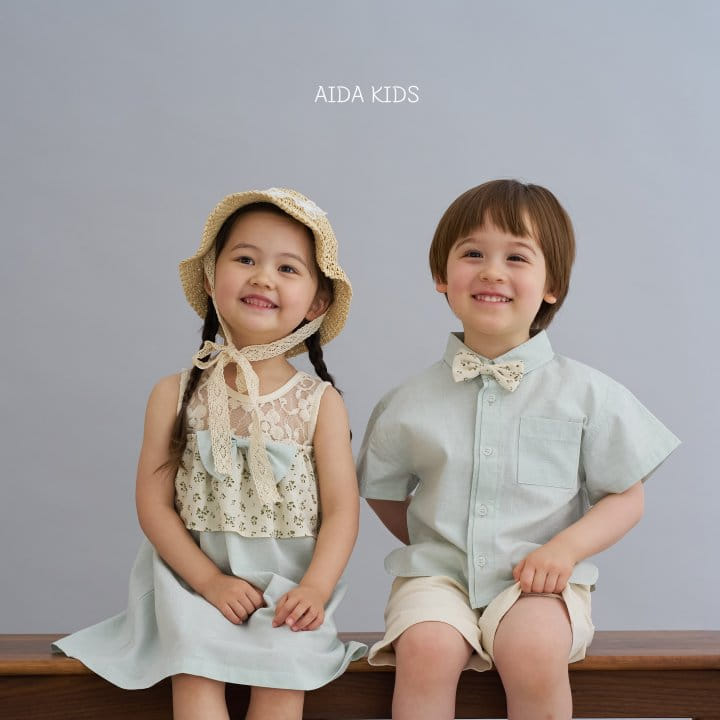 Aida - Korean Children Fashion - #magicofchildhood - Washed Cotton Short Sleeve Shirt - 6