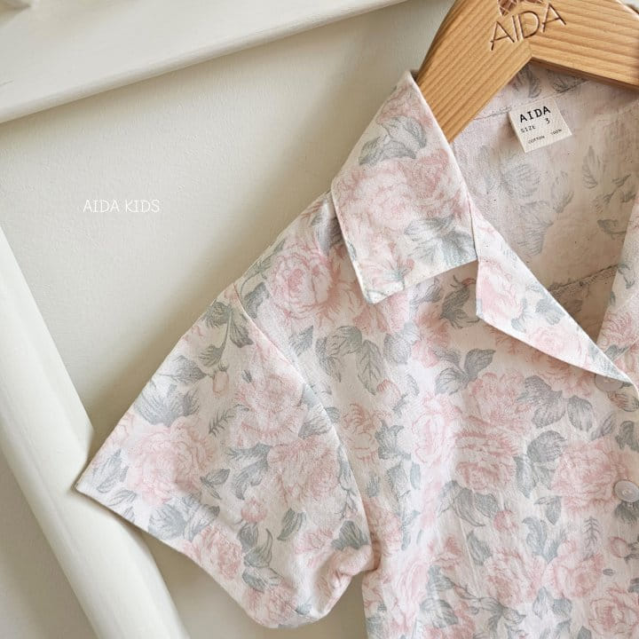 Aida - Korean Children Fashion - #minifashionista - Rose Collar Short Sleeve Shirt - 10