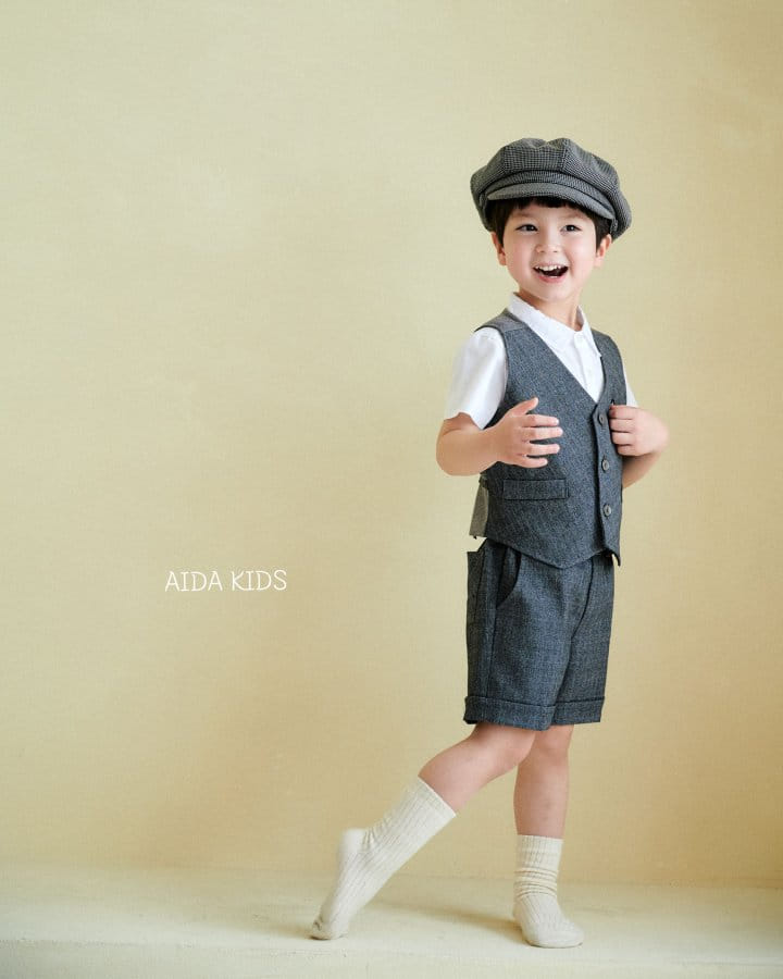 Aida - Korean Children Fashion - #stylishchildhood - Glen Vest - 11