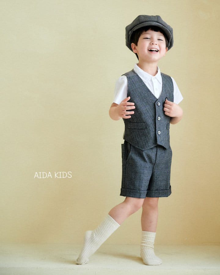 Aida - Korean Children Fashion - #toddlerclothing - Glen Vest - 10