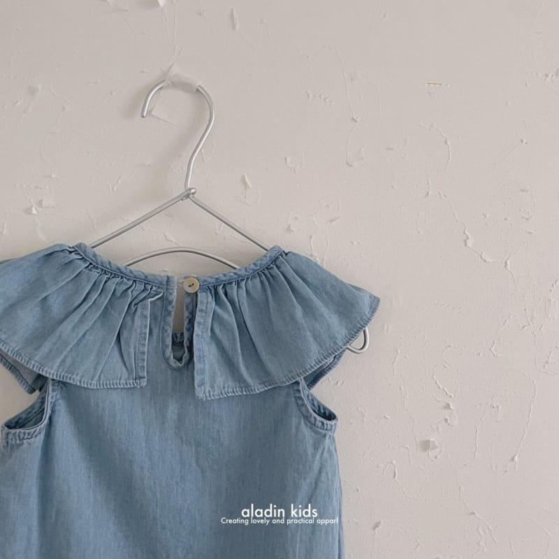 Aladin - Korean Children Fashion - #discoveringself - Big Collar Denim Blouse - 8