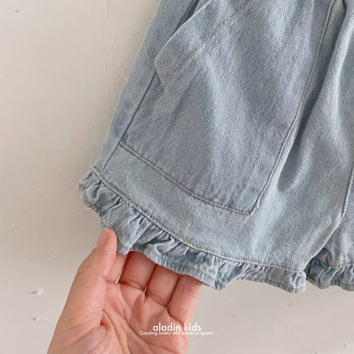 Aladin - Korean Children Fashion - #kidsshorts - Frill Denim Pants - 4