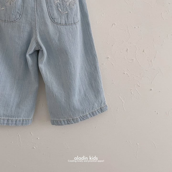 Aladin - Korean Children Fashion - #minifashionista - Embroidery Denim Pants - 4