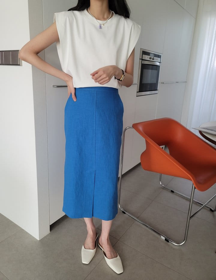 Allu - Korean Women Fashion - #momslook - L Front Slit Skirt - 2