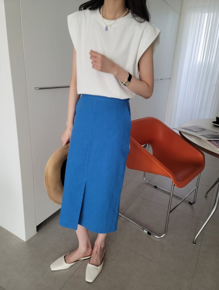 Allu - Korean Women Fashion - #momslook - L Front Slit Skirt - 3