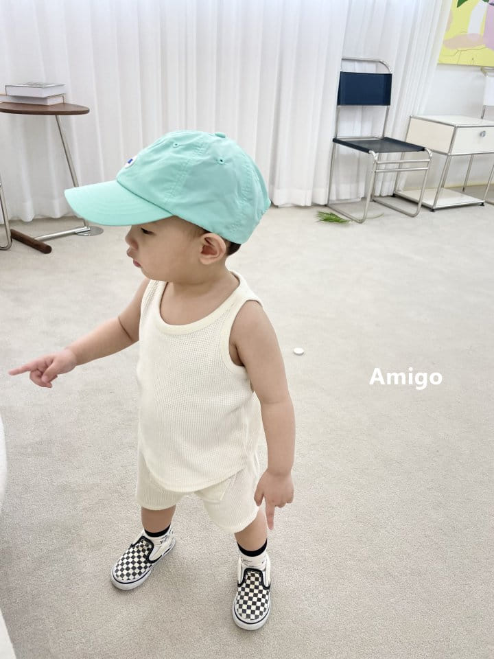 Amigo - Korean Children Fashion - #Kfashion4kids - Waffle Top Bottom Set - 6