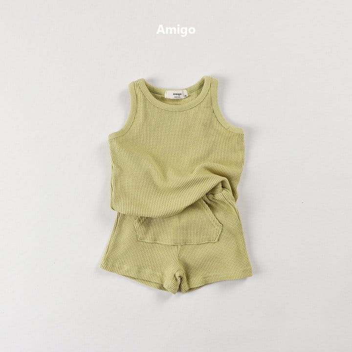 Amigo - Korean Children Fashion - #childrensboutique - Waffle Sleeveless Tee - 9