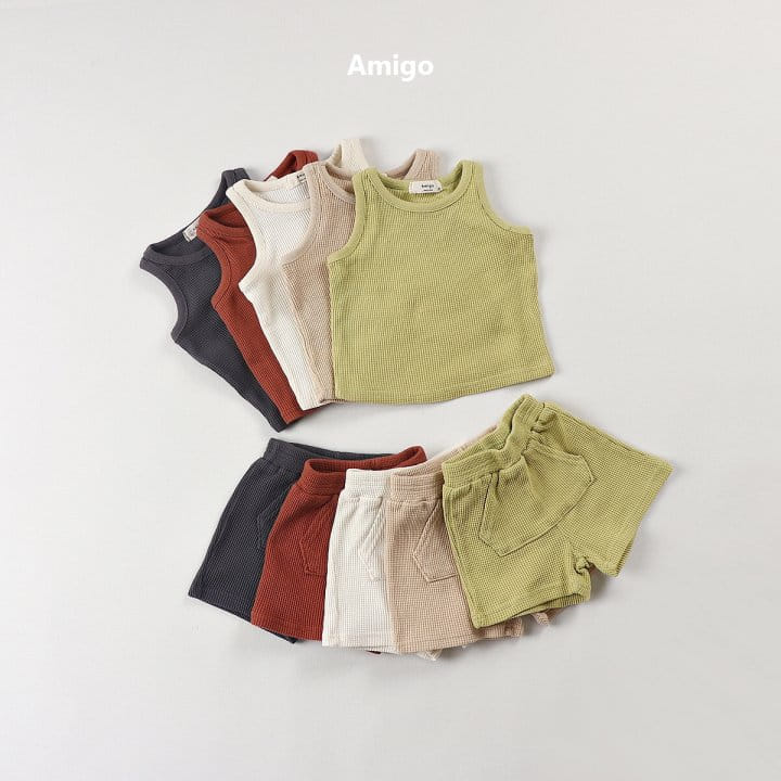 Amigo - Korean Children Fashion - #kidzfashiontrend - Waffle Sleeveless Tee