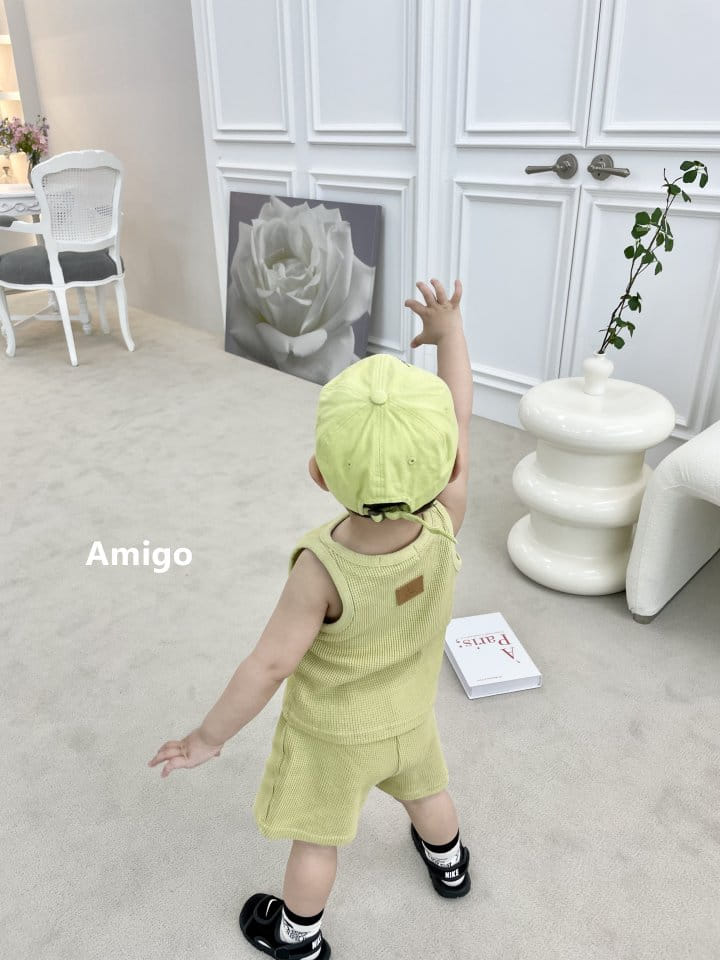 Amigo - Korean Children Fashion - #kidzfashiontrend - Waffle Top Bottom Set - 5