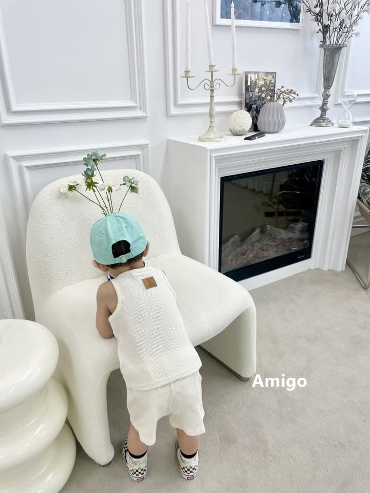 Amigo - Korean Children Fashion - #minifashionista - Waffle Top Bottom Set - 9