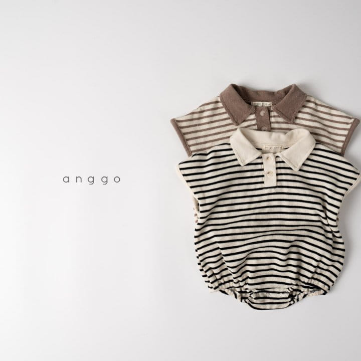 Anggo - Korean Baby Fashion - #onlinebabyboutique - Kitkat Collar Romper - 11