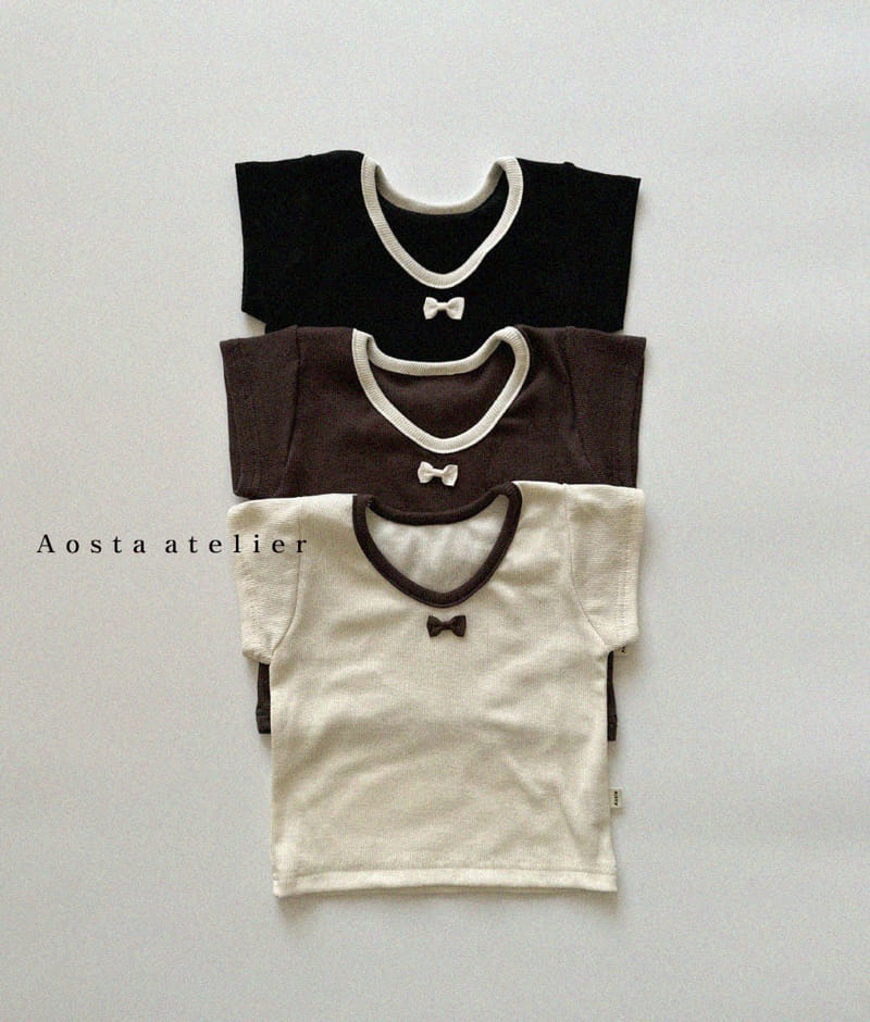 Aosta - Korean Children Fashion - #Kfashion4kids - Rib Ribbon Tee