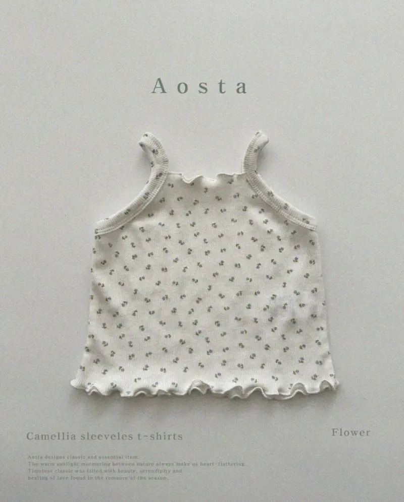 Aosta - Korean Children Fashion - #magicofchildhood - Camellia Sleeveless Tee - 5