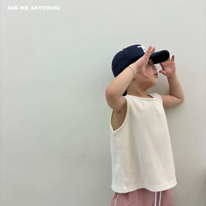 Ask Me Anything - Korean Children Fashion - #kidsshorts - Super Waffle Sleeveless Tee - 10