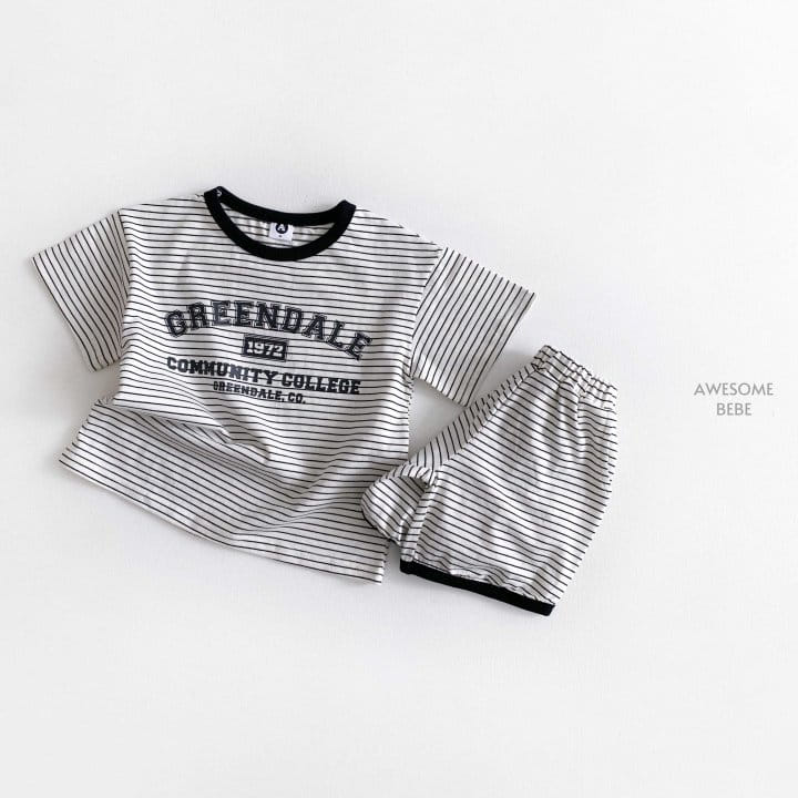 Awesome Bebe - Korean Children Fashion - #Kfashion4kids - Greendale ST Top Bottom Set - 10