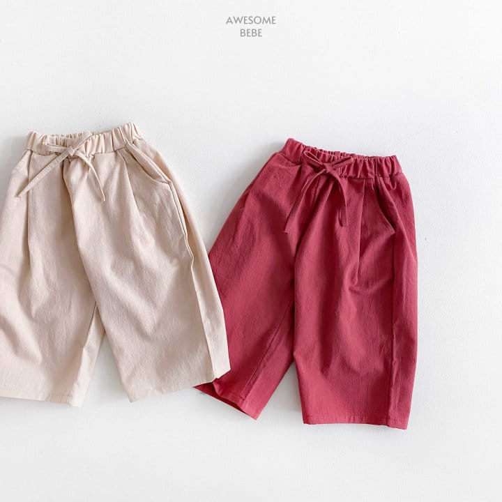 Awesome Bebe - Korean Children Fashion - #childrensboutique - String Wide Cropped Shorts - 6