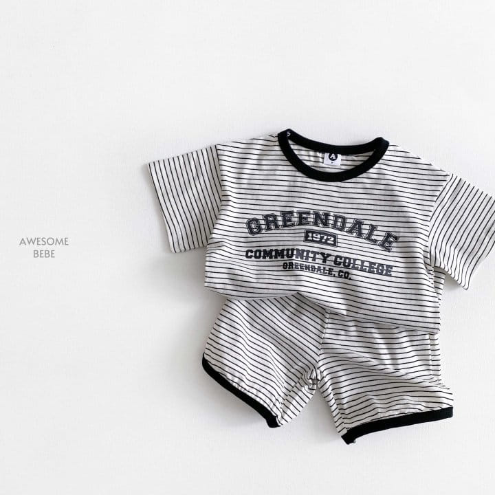 Awesome Bebe - Korean Children Fashion - #childrensboutique - Greendale ST Top Bottom Set - 3