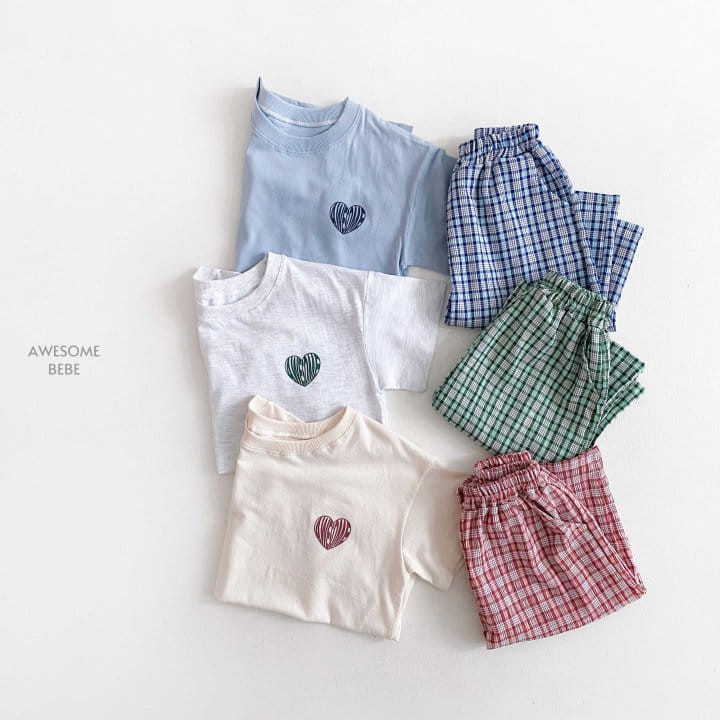 Awesome Bebe - Korean Children Fashion - #designkidswear - Awesome Check Top Bottom Set - 5