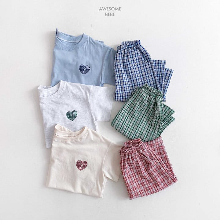 Awesome Bebe - Korean Children Fashion - #discoveringself - Awesome Check Top Bottom Set - 6