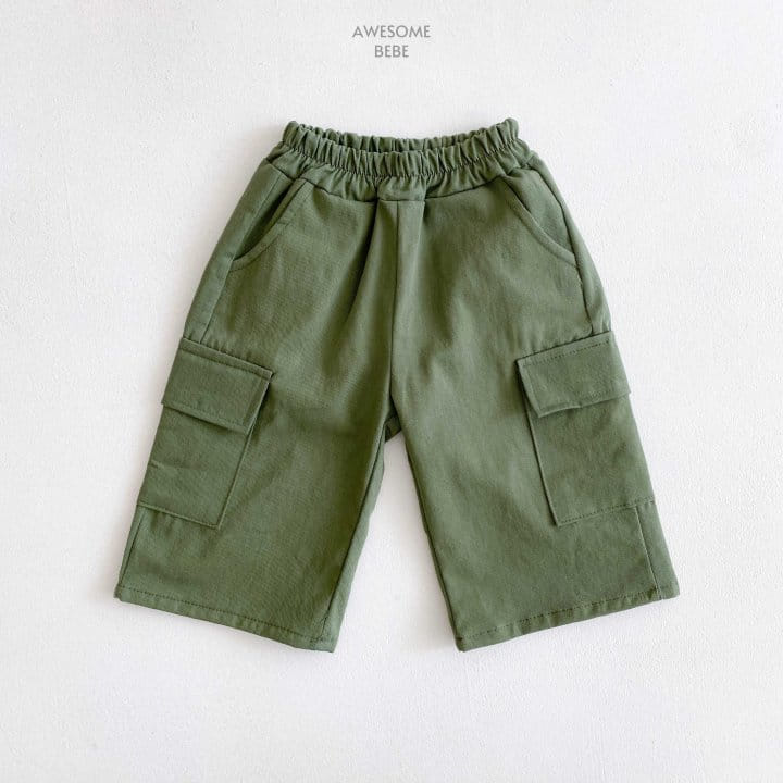 Awesome Bebe - Korean Children Fashion - #kidsshorts - Wide Cargo Cropped Shorts - 9