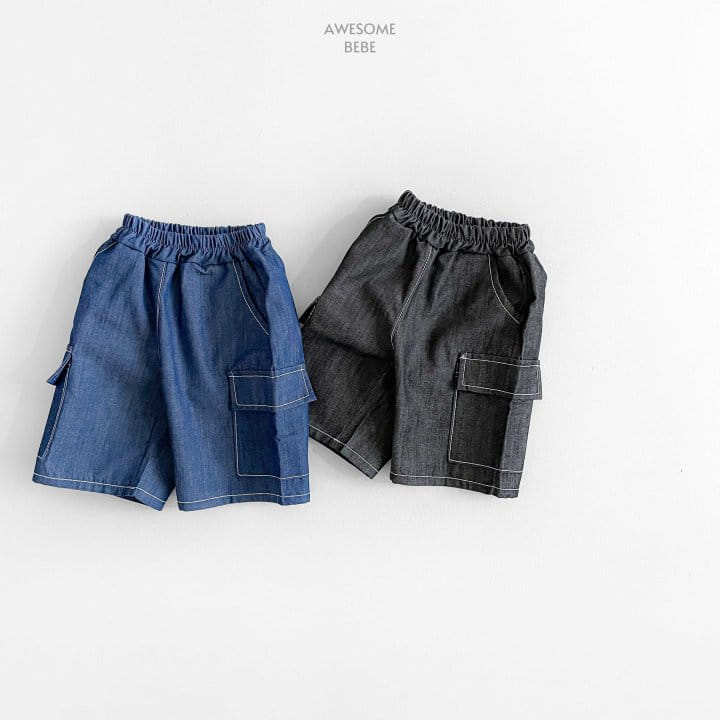 Awesome Bebe - Korean Children Fashion - #kidzfashiontrend - Ice Denim Cargo Pants