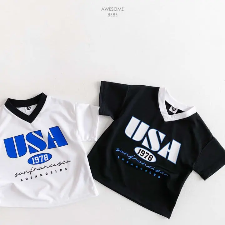 Awesome Bebe - Korean Children Fashion - #minifashionista - USA Mesh Short Sleeve Tee - 7