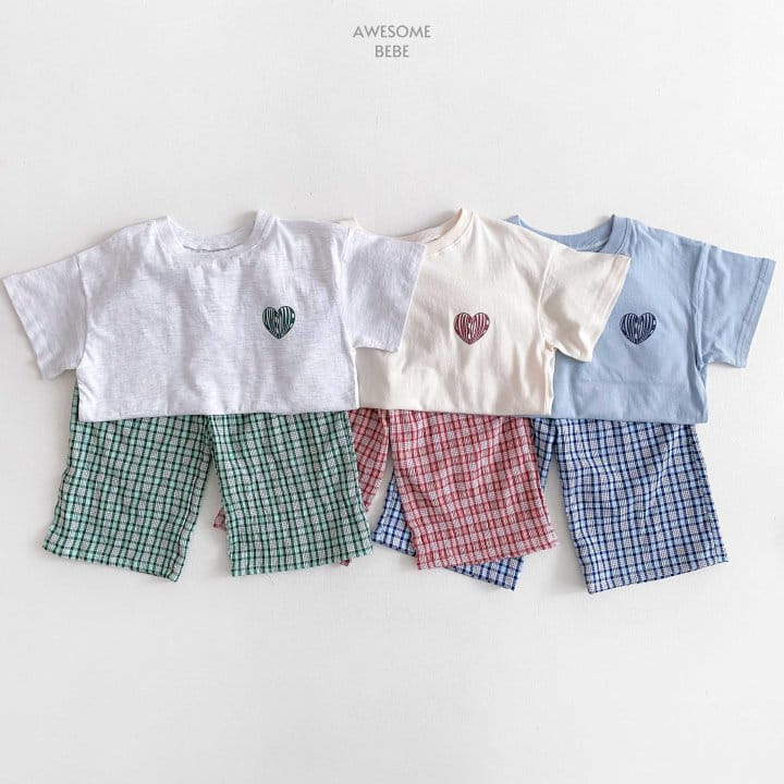 Awesome Bebe - Korean Children Fashion - #prettylittlegirls - Awesome Check Top Bottom Set