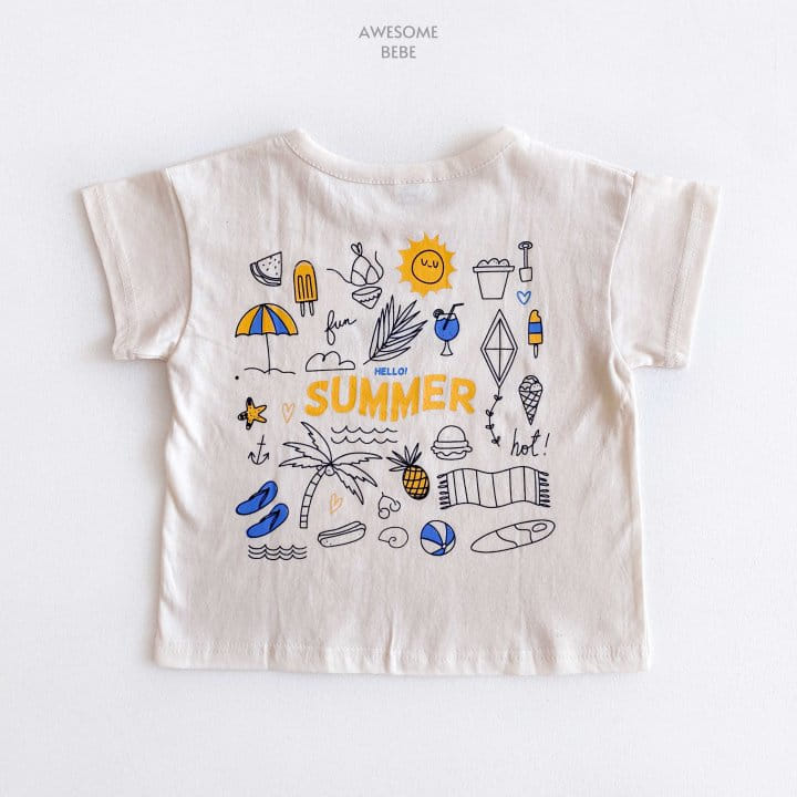 Awesome Bebe - Korean Children Fashion - #todddlerfashion - Hi Summer Short Sleeve Tee - 10