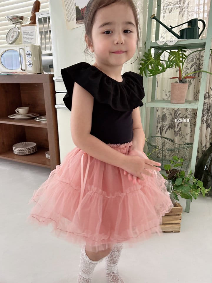 Azalea - Korean Children Fashion - #minifashionista - Big Frill Sleeveless Tee - 3