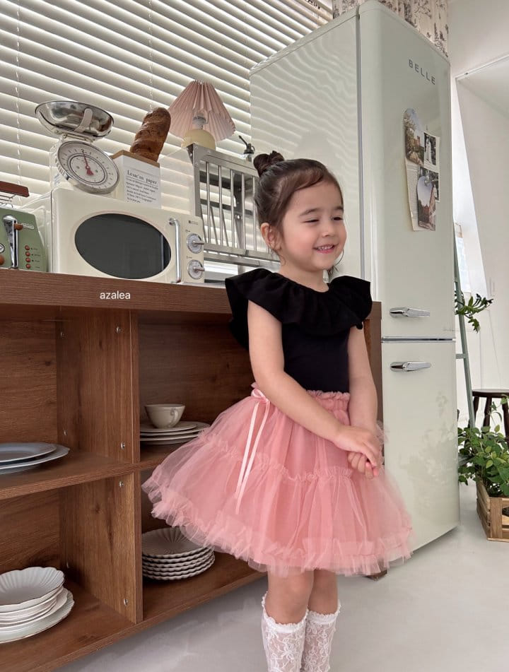 Azalea - Korean Children Fashion - #minifashionista - Big Frill Sleeveless Tee - 4