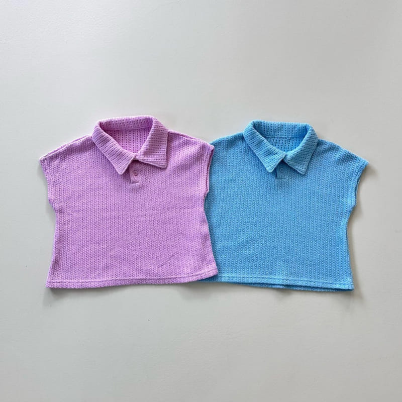 Bailey - Korean Children Fashion - #kidzfashiontrend - Knit Collar Sleeveless Tee - 4