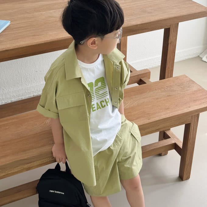 Bailey - Korean Children Fashion - #childrensboutique - Short Snap Shirt