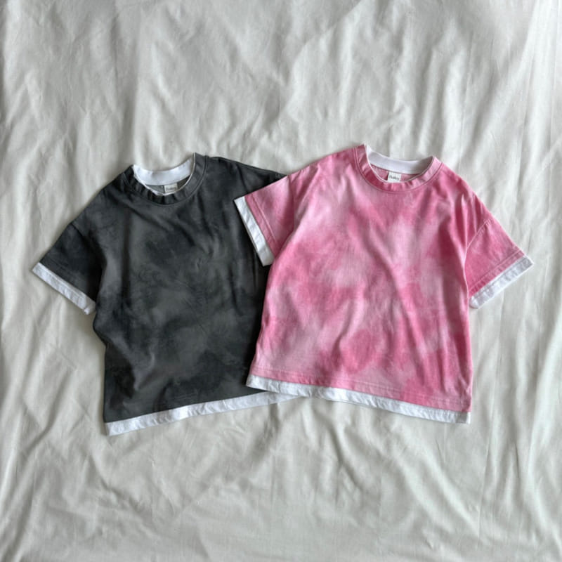 Bailey - Korean Children Fashion - #kidsshorts - Color Short Sleeve Tee - 2