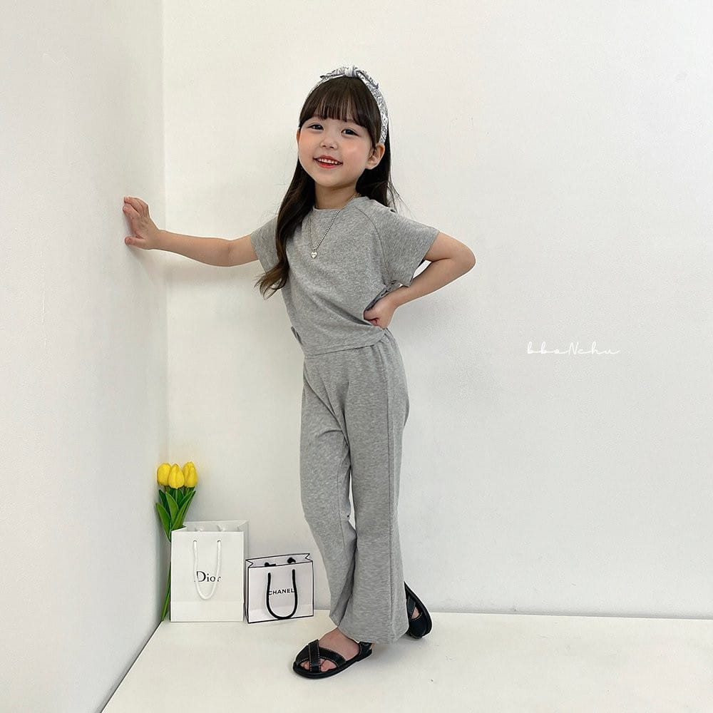 Bbonchu - Korean Children Fashion - #discoveringself - Shirring Raglan Top Bottom Set - 3