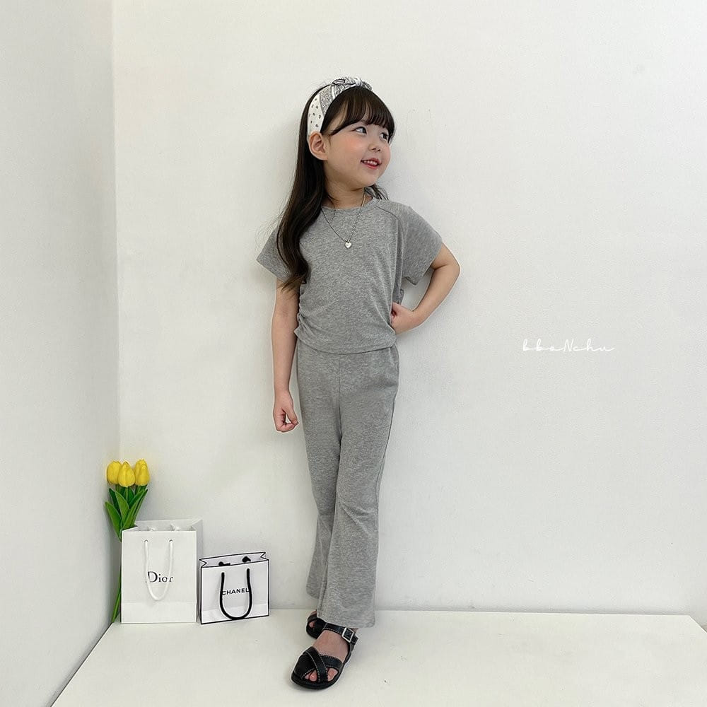 Bbonchu - Korean Children Fashion - #kidsshorts - Shirring Raglan Top Bottom Set - 5