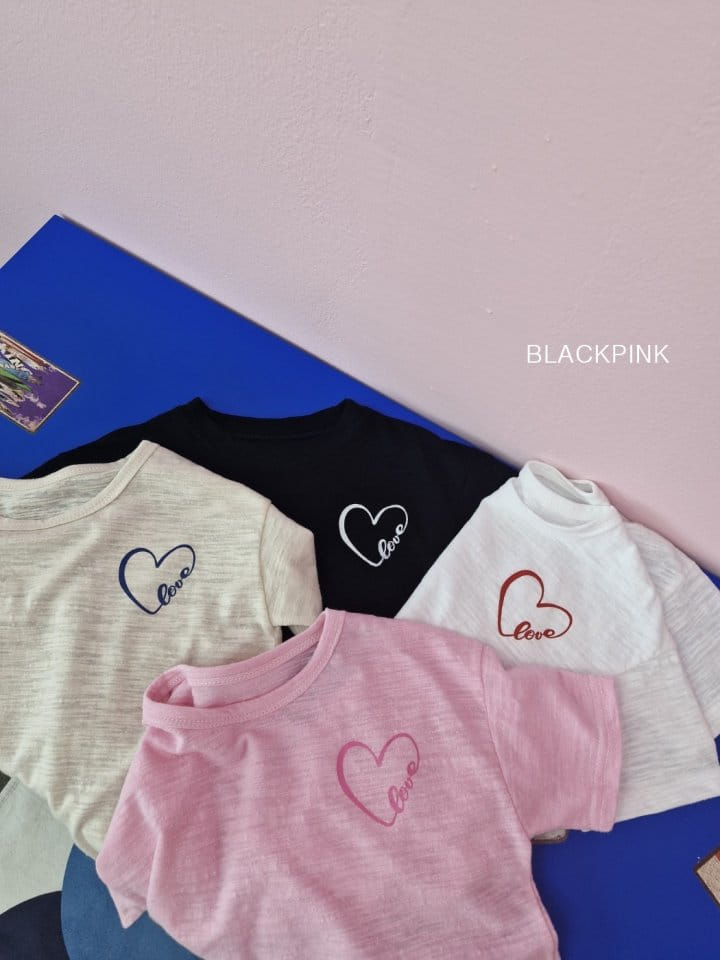 Black Pink - Korean Children Fashion - #Kfashion4kids - Heart Slub Tee - 5