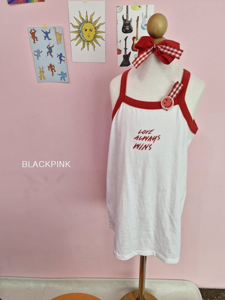 Black Pink - Korean Children Fashion - #childofig - Love String Sleeveless One-Piece - 10