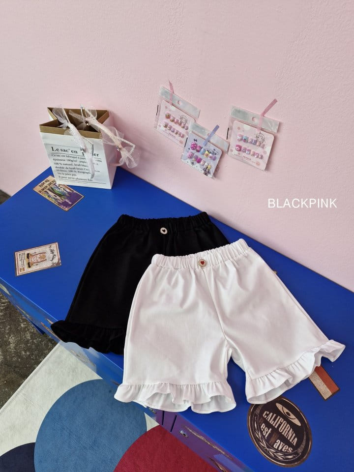 Black Pink - Korean Children Fashion - #childofig - Button Frill Shorts - 2