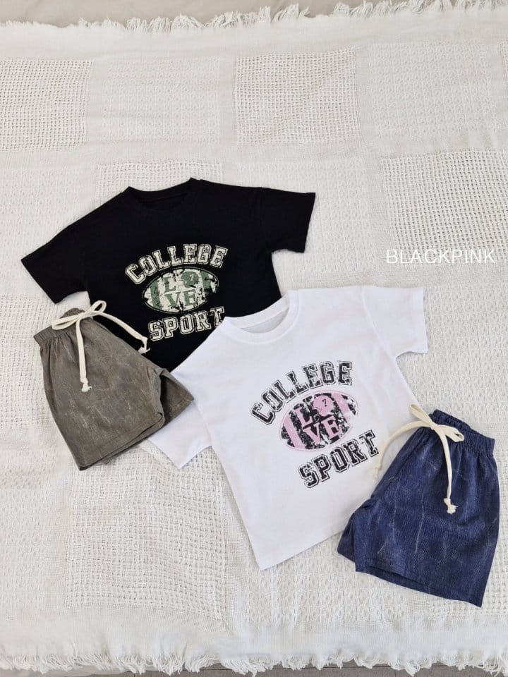 Black Pink - Korean Children Fashion - #childrensboutique - Love Single Tee 