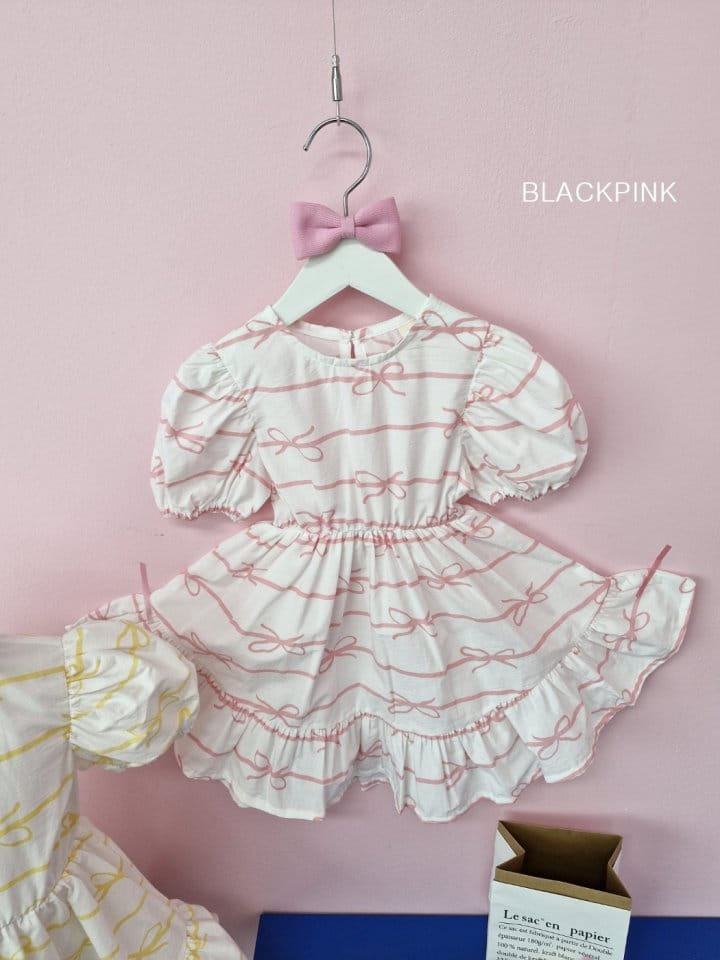 Black Pink - Korean Children Fashion - #discoveringself - Sindy Ribbon One-Piece - 6