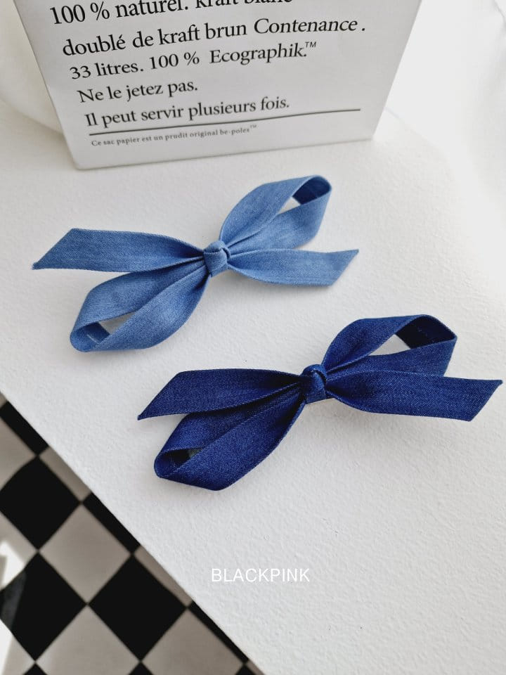 Black Pink - Korean Children Fashion - #discoveringself - Denim Ribbon Pin