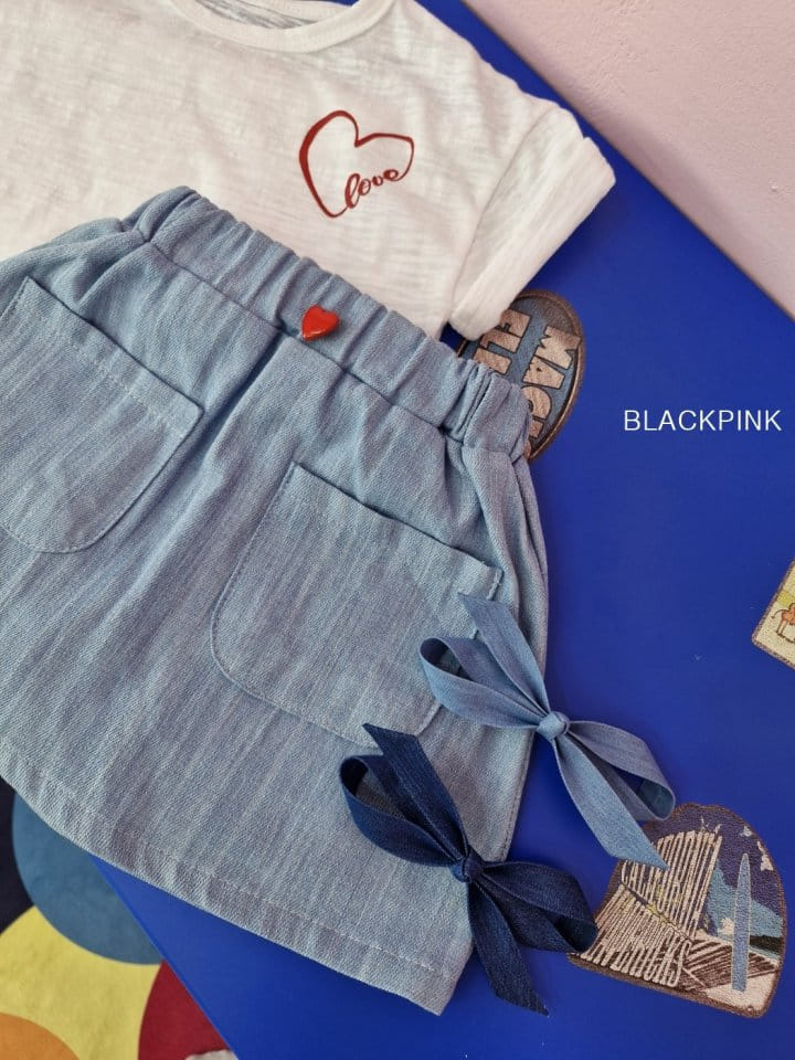 Black Pink - Korean Children Fashion - #fashionkids - Pocket Denim Skirt Pants - 2