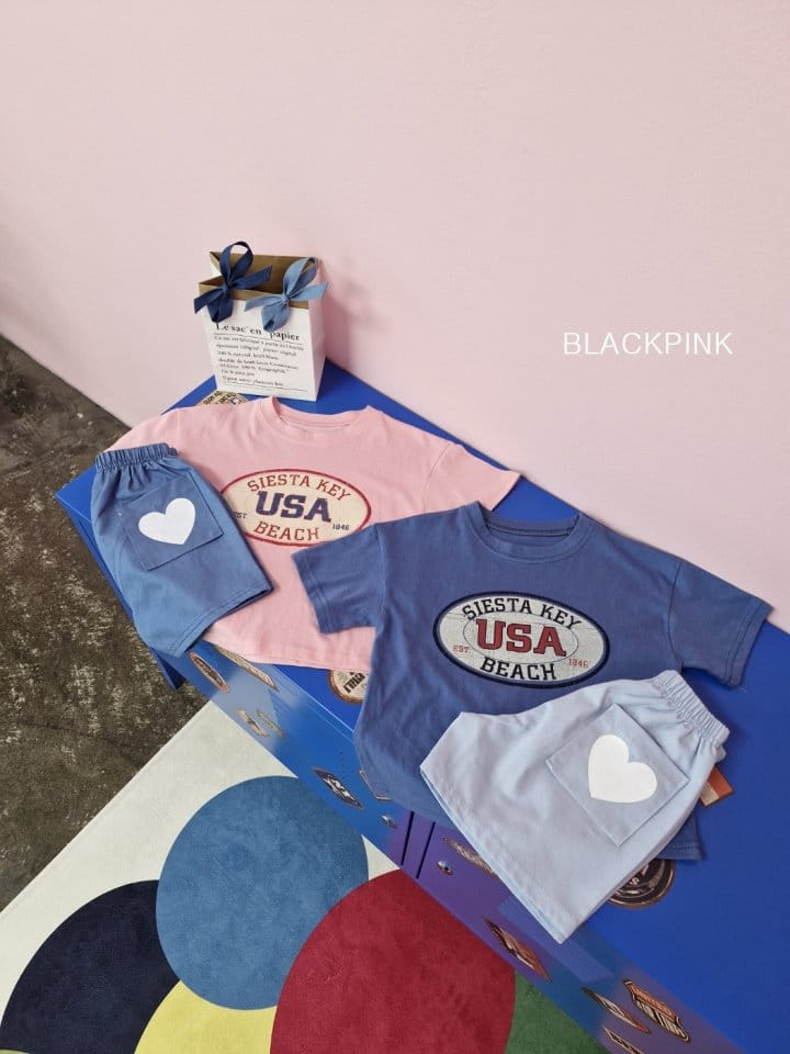 Black Pink - Korean Children Fashion - #kidsshorts - USA Single Tee