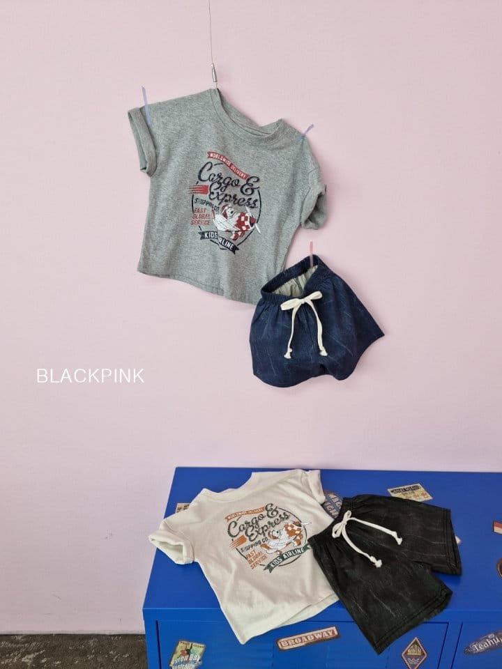 Black Pink - Korean Children Fashion - #kidsshorts - Kids Air Line Tee - 7