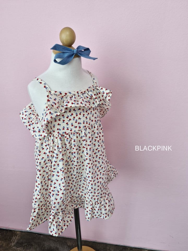 Black Pink - Korean Children Fashion - #kidsstore - Jenny Frill One-Piece - 3