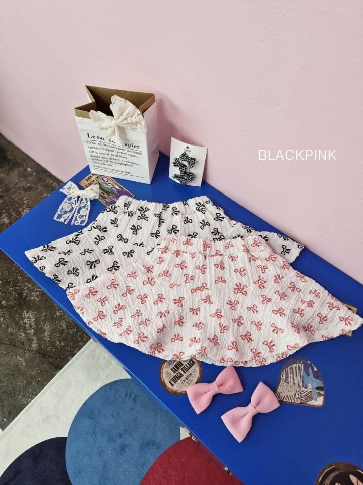 Black Pink - Korean Children Fashion - #kidsstore - Ribbon Hool Skirt Pants