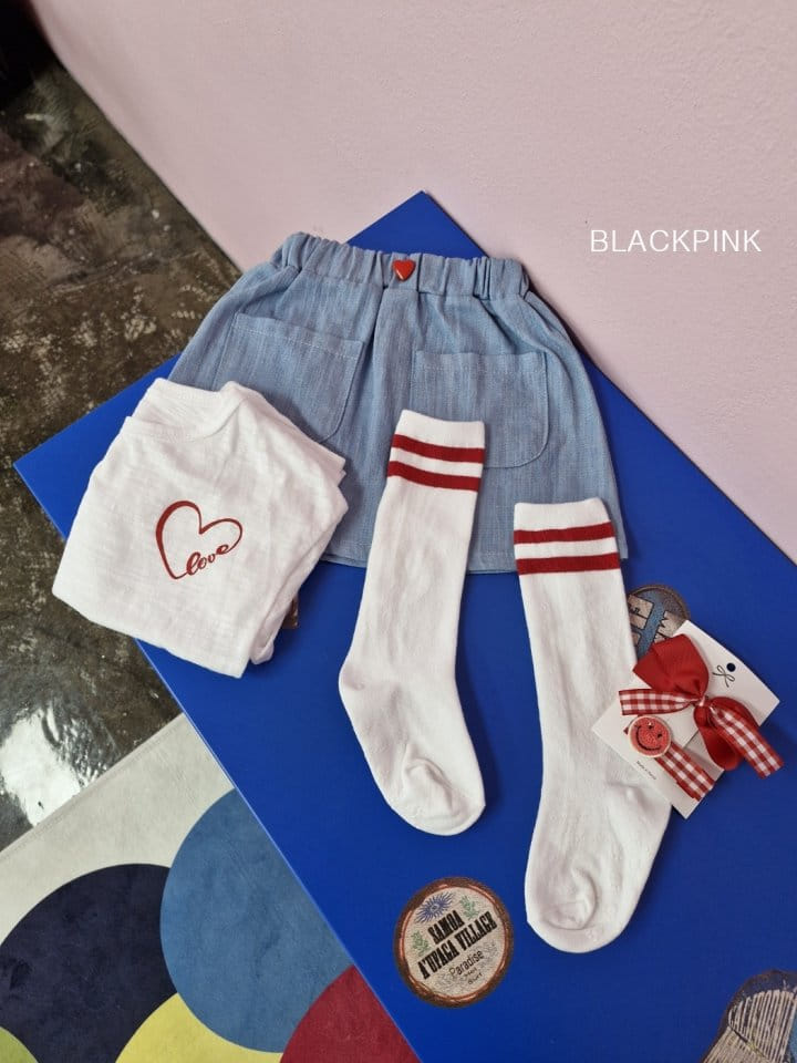 Black Pink - Korean Children Fashion - #kidzfashiontrend - Two Line Socks 4 type Set - 6