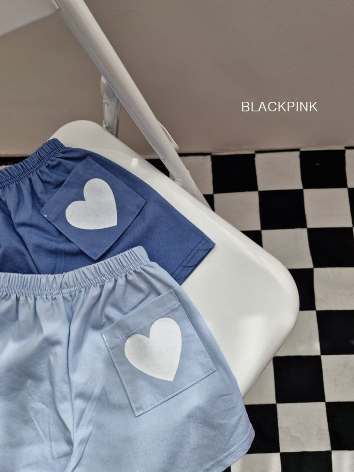 Black Pink - Korean Children Fashion - #kidsstore - Heart Denim Shorts - 4