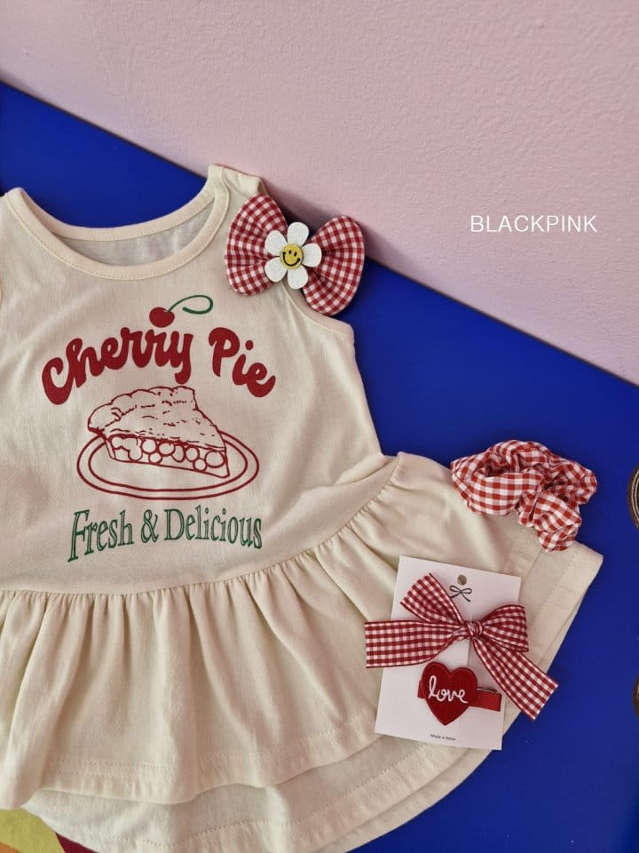 Black Pink - Korean Children Fashion - #kidzfashiontrend - Cherry Two Layered Frill One-Piece - 3